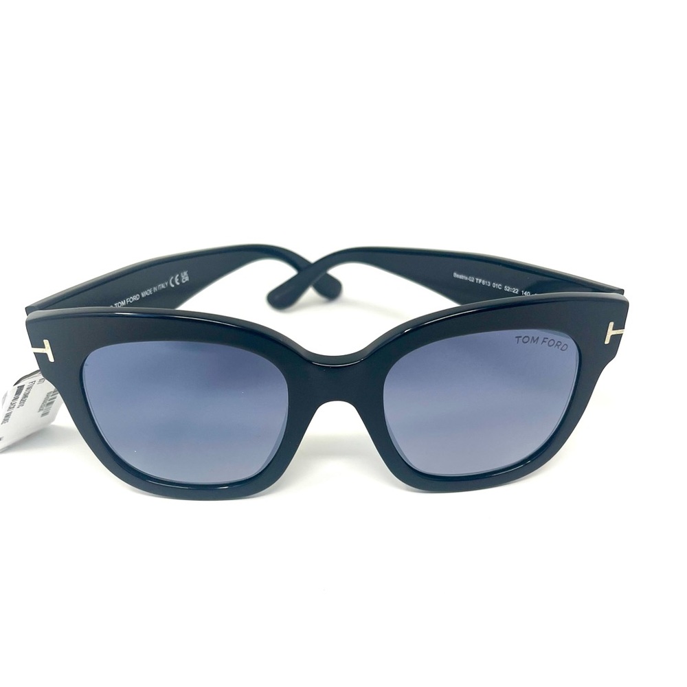 ❗️SOLD❗️TOM FORD Beatrix 52mm Shiny Black Sunglasses ~ Authentic Brand New - Picture 5 of 13